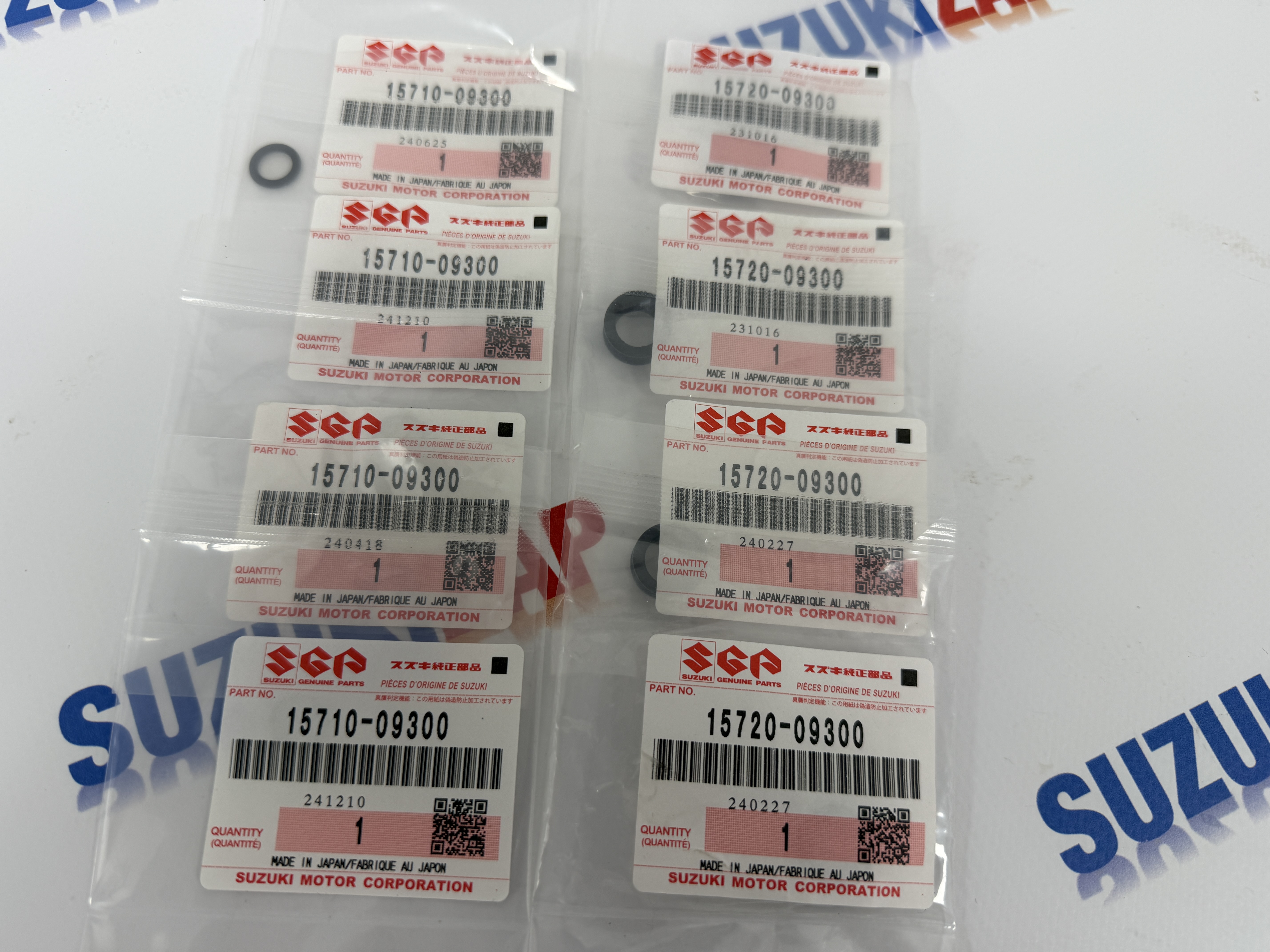 Кольца топливной форсунки нижние/верхние Suzuki Grand Vitara 2005-2015 г.в.J20A J24B Оригинал (8 шт.)