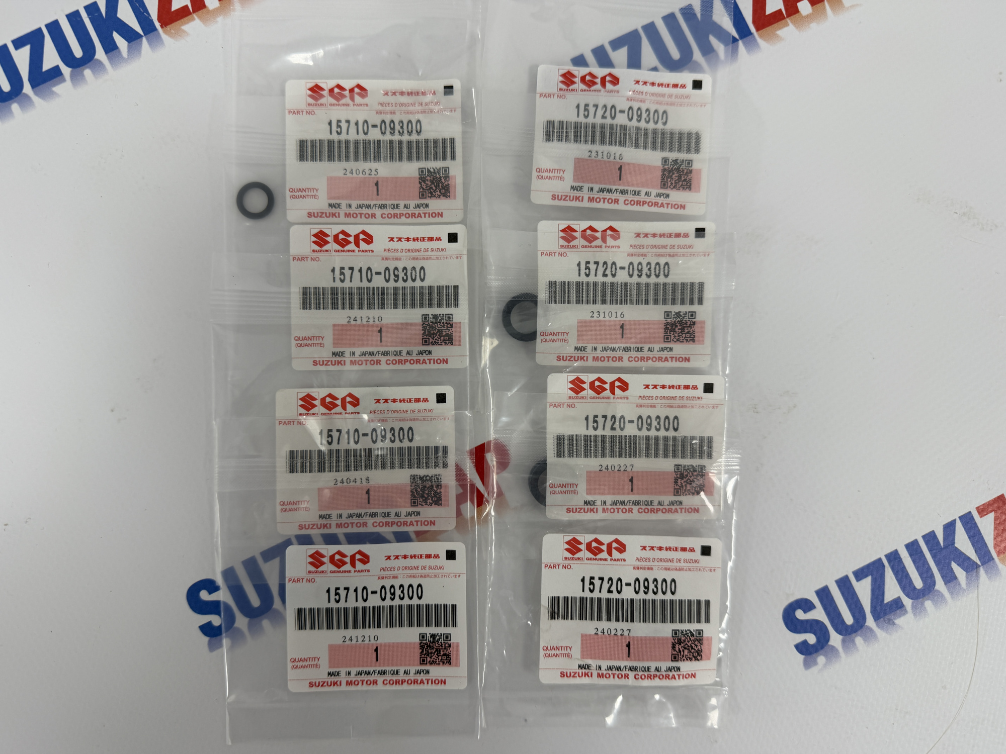 Кольца топливной форсунки нижние/верхние Suzuki Grand Vitara 2005-2015 г.в.J20A J24B Оригинал (8 шт.)